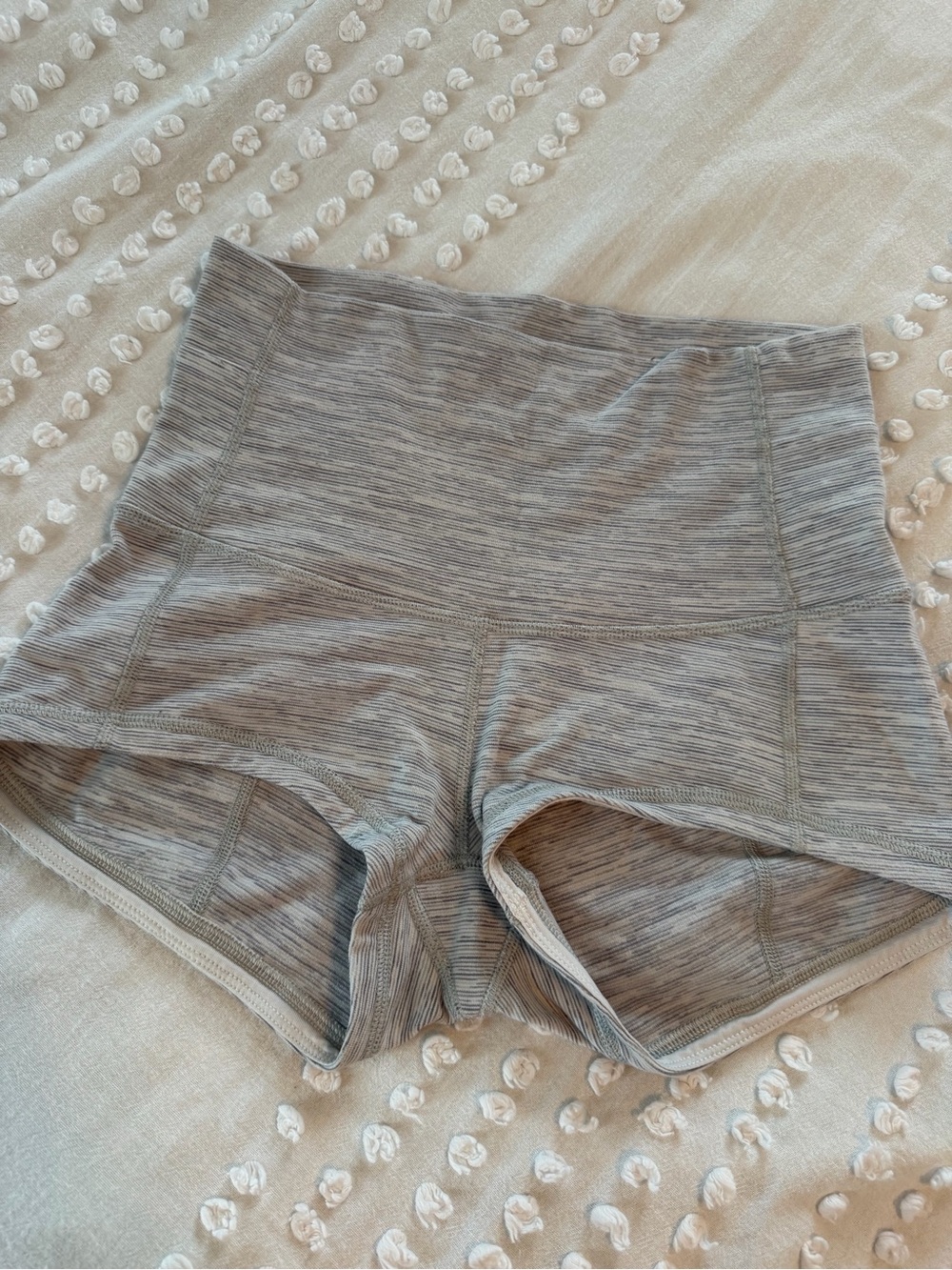 Lululemon Gray High-Waist Seamless Workout Shorts 4